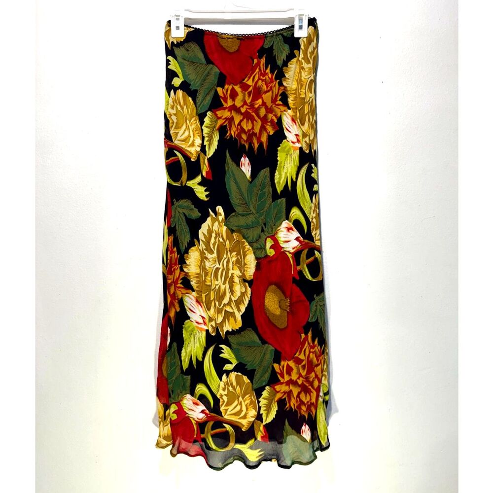 Requirements Y2K midi skirt nature floral schumacher chinoiserie fairy women S/8